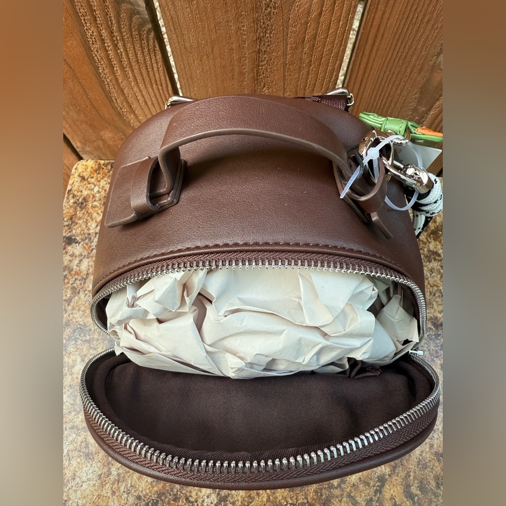 Steve Madden Chocolate BBLOGO Mini Backpack - Picture 11 of 14